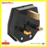 Strong Shatter Proof 3 Pin UK Mains Socket Plug Adapter Fused 13AMP Vacuum Plug