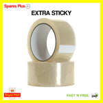 EXTRA STICK 6 x ROLLS OF CLEAR PACKING PARCEL PACKAGING TAPE 48mm x66M SELLOTAPE
