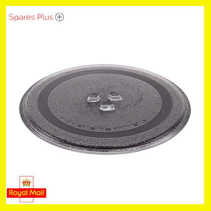 Universal 255mm Microwave Glass Turntable Plate 25.5cm 10" 3 Lug / Pip Dish